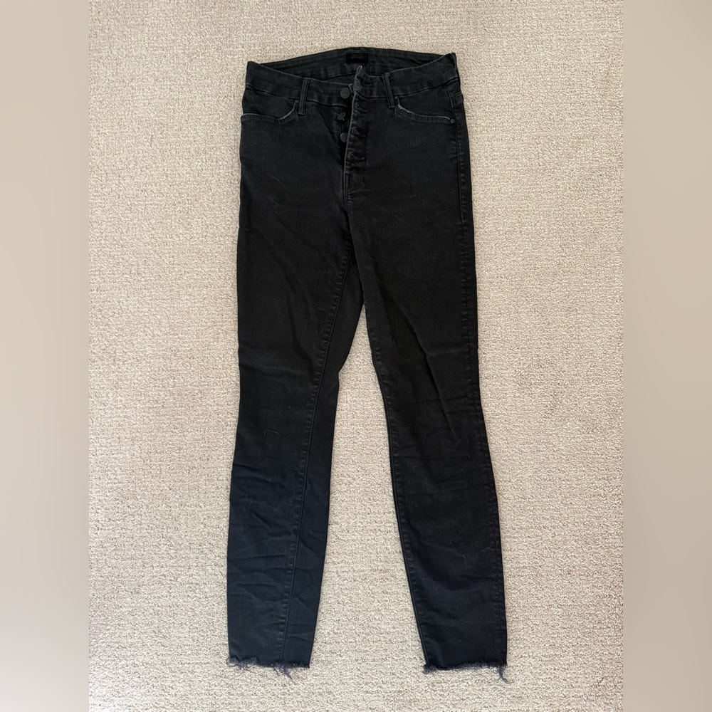 MOTHER Women's Jet Black Skinny Jeans